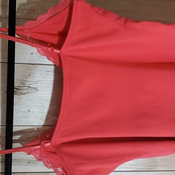 Old Navy  Camisole Tank Top Lace Medium Brick Red  Stretch - Picture 4 of 6